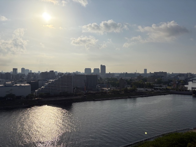 大きな朝陽 緑が濃くなってます「人を笑顔にできる人」