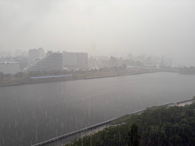 久しぶりの大雨「気持ちを 伝えてますか」
