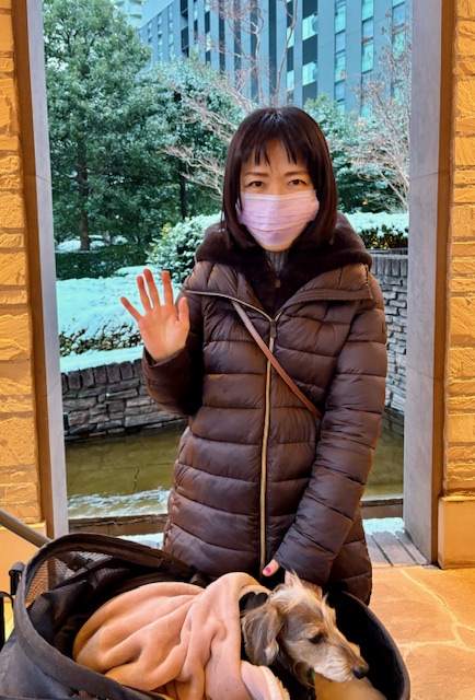 まーちゃん雪のお散歩