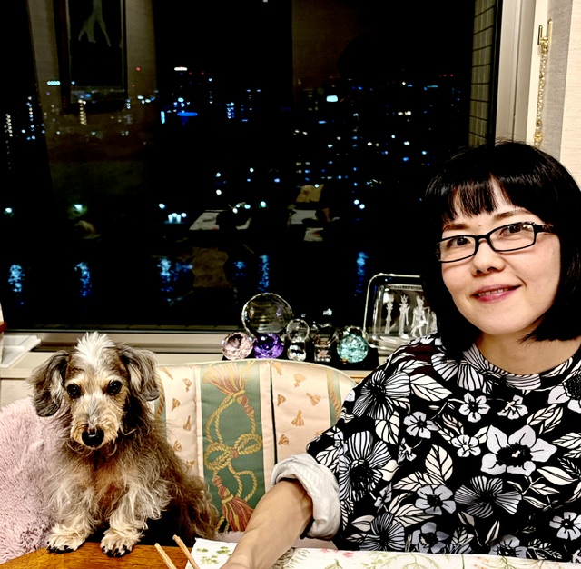 まーちゃんと楽しく川辺を散歩